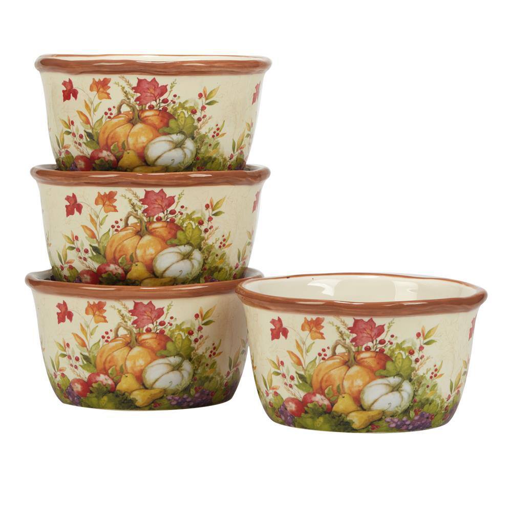 Harvest Blessings Multicolor Ceramic 16-Piece Thanksgiving Dinnerware Set