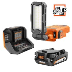 RIDGID 18V Cordless Magnetic Task Light Kit with 2.0 Ah Battery and Charger