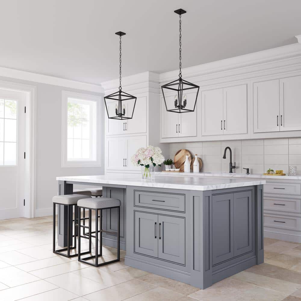 Ritner Matte Black Glass 4-Light Indoor/Outdoor Pendant