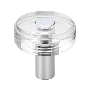 1-1/2 in. Polished Chrome Round Modern Crystal Acrylic Cabinet Knobs (10-Pack)