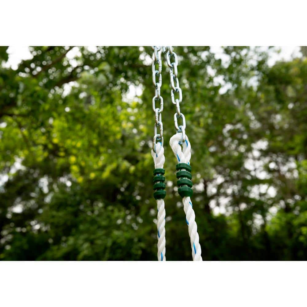 Green and Black Skateboard Swing with Rope and Chain