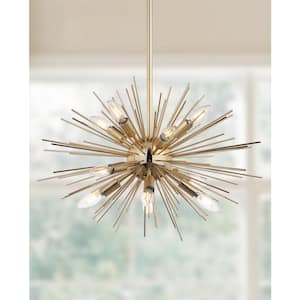 Zadie 12-Light Gold Sputnik Hanging Pendant Lighting