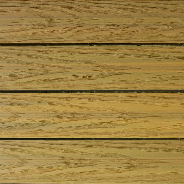 NewTechWood UltraShield Naturale 1 ft. x 1 ft. Quick Deck Outdoor Composite Deck Tile in English Oak (10 sq. ft. per box)