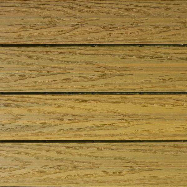 NewTechWood UltraShield Deck Tile Sample - 1x1ft Composite (Brazilian Ipe Look)