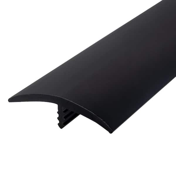 Outwater 1-1/2 in. Black Flexible Polyethylene Center Barb Hobbyist Pack Bumper Tee Moulding Edging 25 foot long Coil