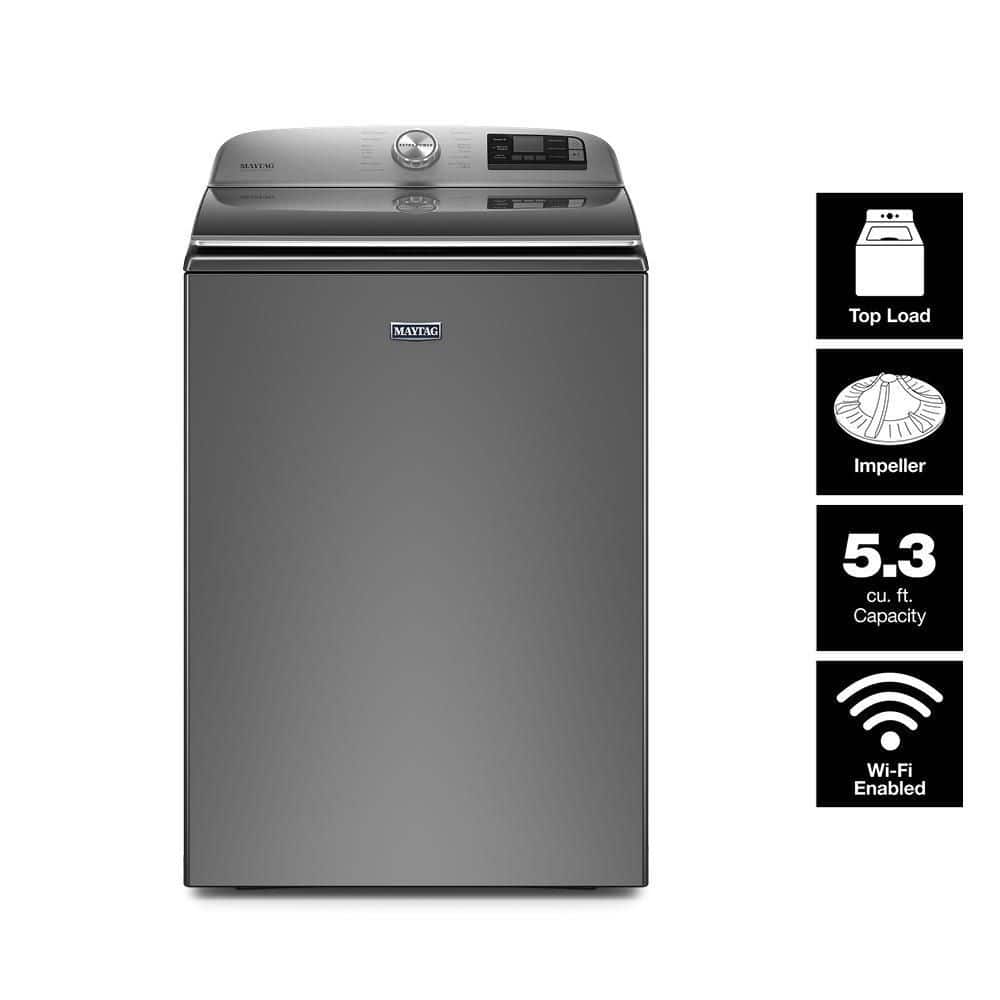 Maytag 5.3 cu. ft. Smart Capable Metallic Slate Top Load Washing Machine with Extra Power Button, ENERGY STAR