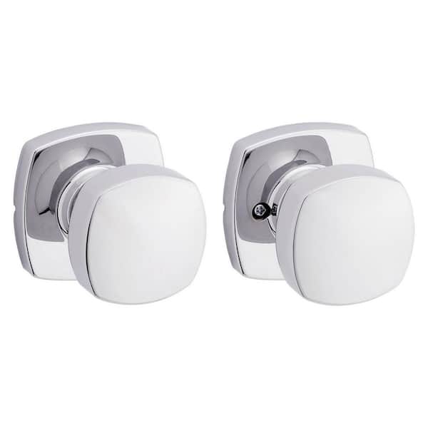 Kwikset Arroyo Polished Chrome Passage Hall/Closet Door Knob with Soft Modern Rose