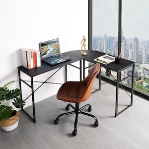 Belson 48.4 in. L-Shape Black Manuefactured Wood Computer Desk
