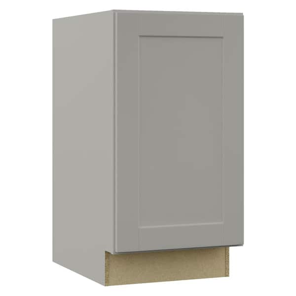 Hampton Bay Shaker 18 in. W x 24 in. D x 34.5 in. H Assembled Pull-Out Trash Can Base Kitchen Cabinet in Dove Gray