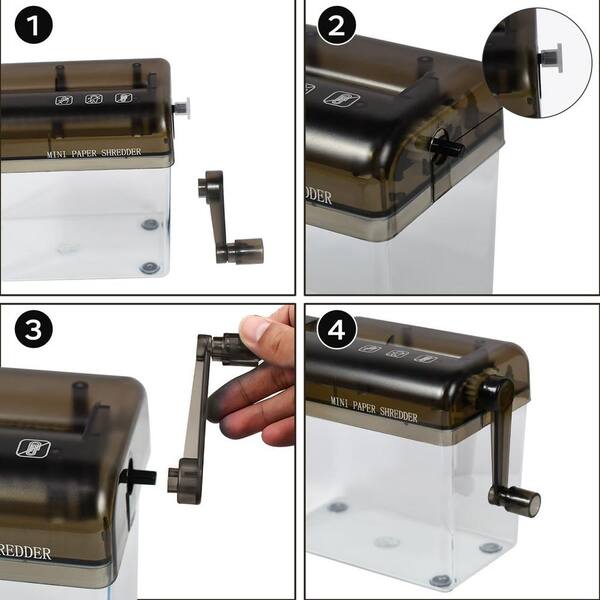 thumbnail image 2 of Manual Paper Shredder - Hand Crank Document Shredder For Home & Office Use 2 of 9