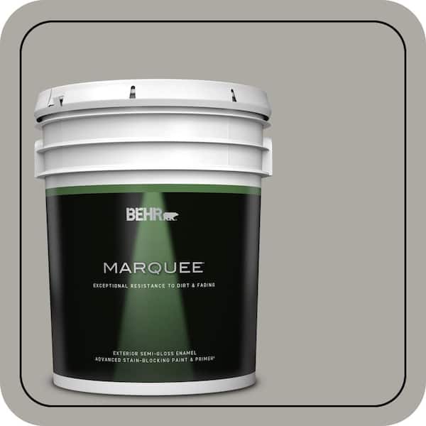 BEHR MARQUEE 5 gal. #PPU24-10 Downtown Gray Semi-Gloss Enamel Exterior Paint & Primer
