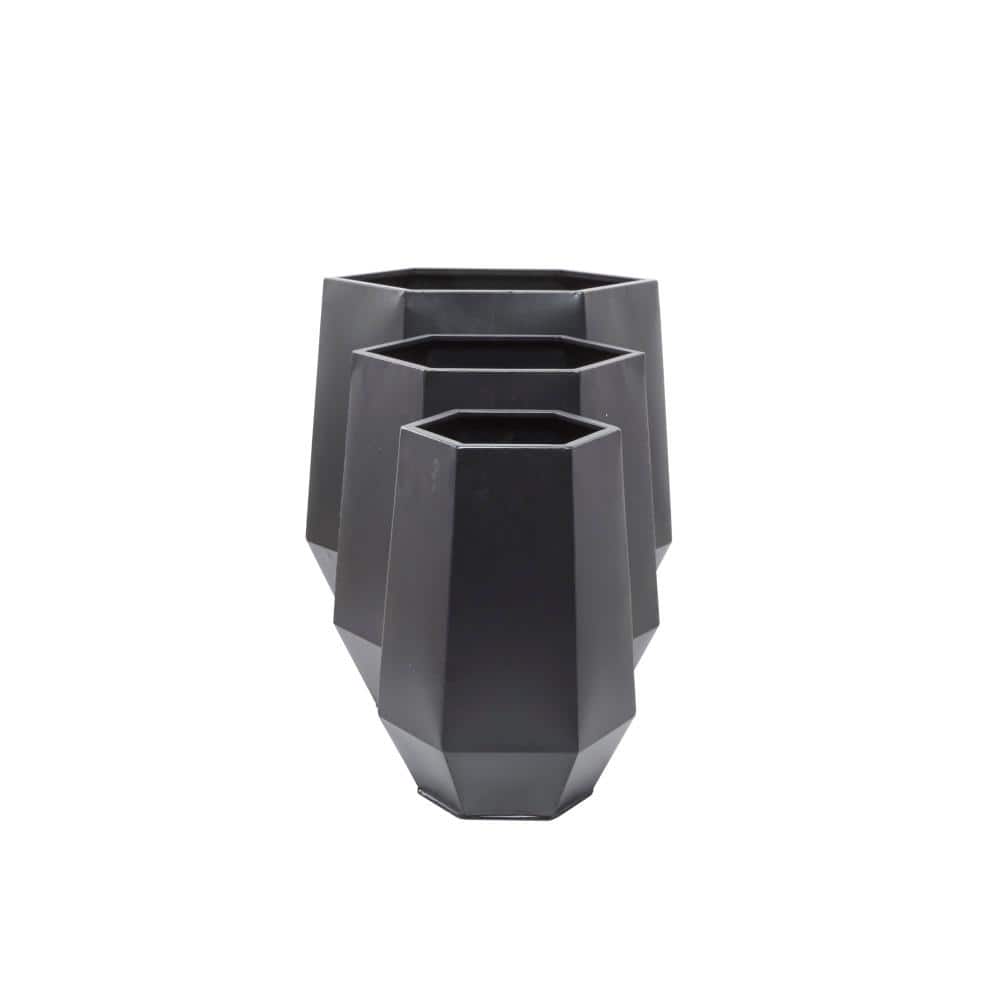 Extra Large Black Iron Round Modern Planter