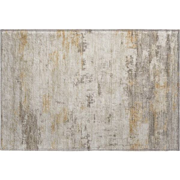 Mayfield Premium Machine Washable Abstract AMF2145 Putty 2 ft. x 3 ft. Accent Rug