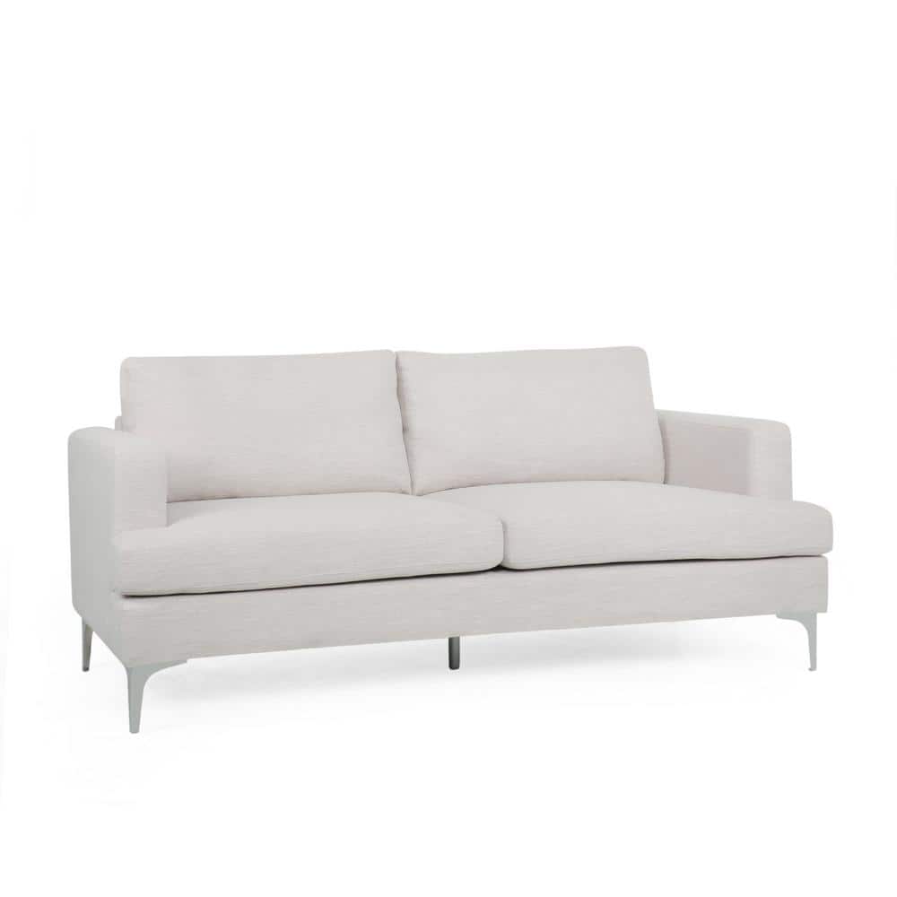 Noble House Cadyn 3-Seat 75 in. Wide Square Arm Fabric Straight Beige ...