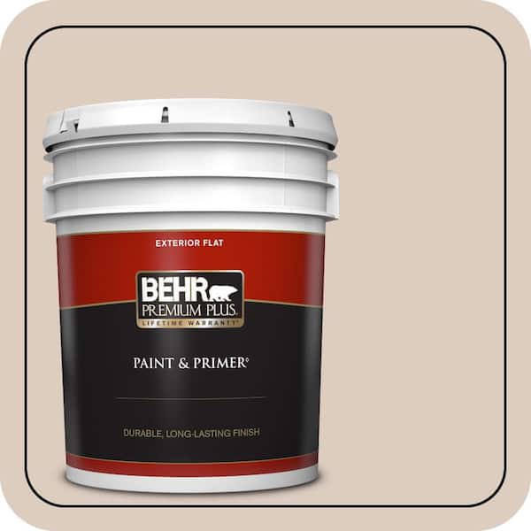 BEHR PREMIUM PLUS 5 gal. #N190-2 Stonewashed Brown Flat Exterior Paint & Primer