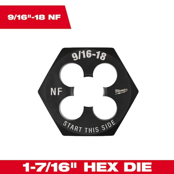 9/16 in. -18 NF 1-7/16 in. Hex Threading Die