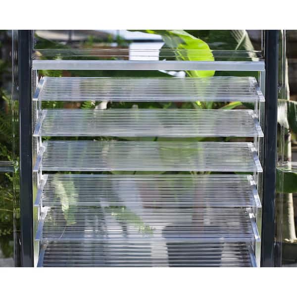 Side Louver Greenhouse Window in Silver