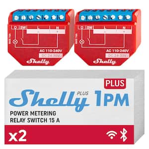 Plus 1PM UL, 15A, WiFi and Bluetooth Smart Relay Switch with Power Metering Function, Home Automation