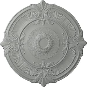 39-1/2" x 2-1/2" Attica Urethane Ceiling Medallion (Fits Canopies up to 3-3/4"), Primed White