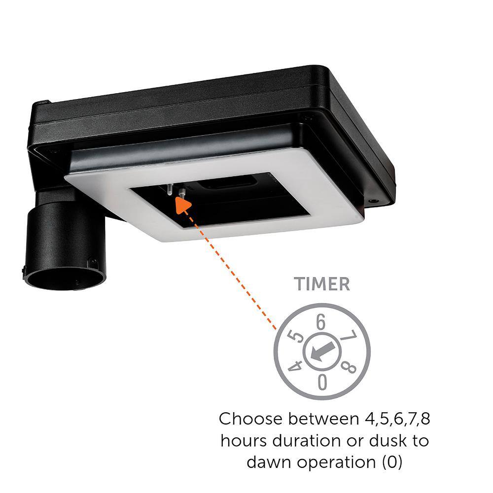 Black Aluminum Modern LED Solar Lamp Post Light