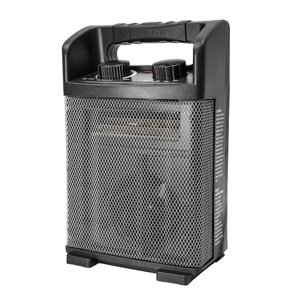 Elexnux 1500-Watt 14 in. Electric Convection Fan Space Heater with Thermostat, Tip-Over Proection, Cool Touch, Black