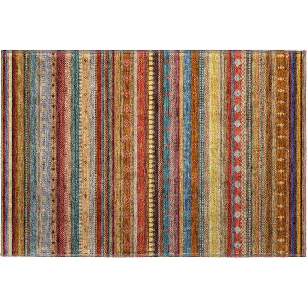 Mayfield Premium Machine Washable Abstract AMF2218 Paprika 2 ft. x 3 ft. Accent Rug