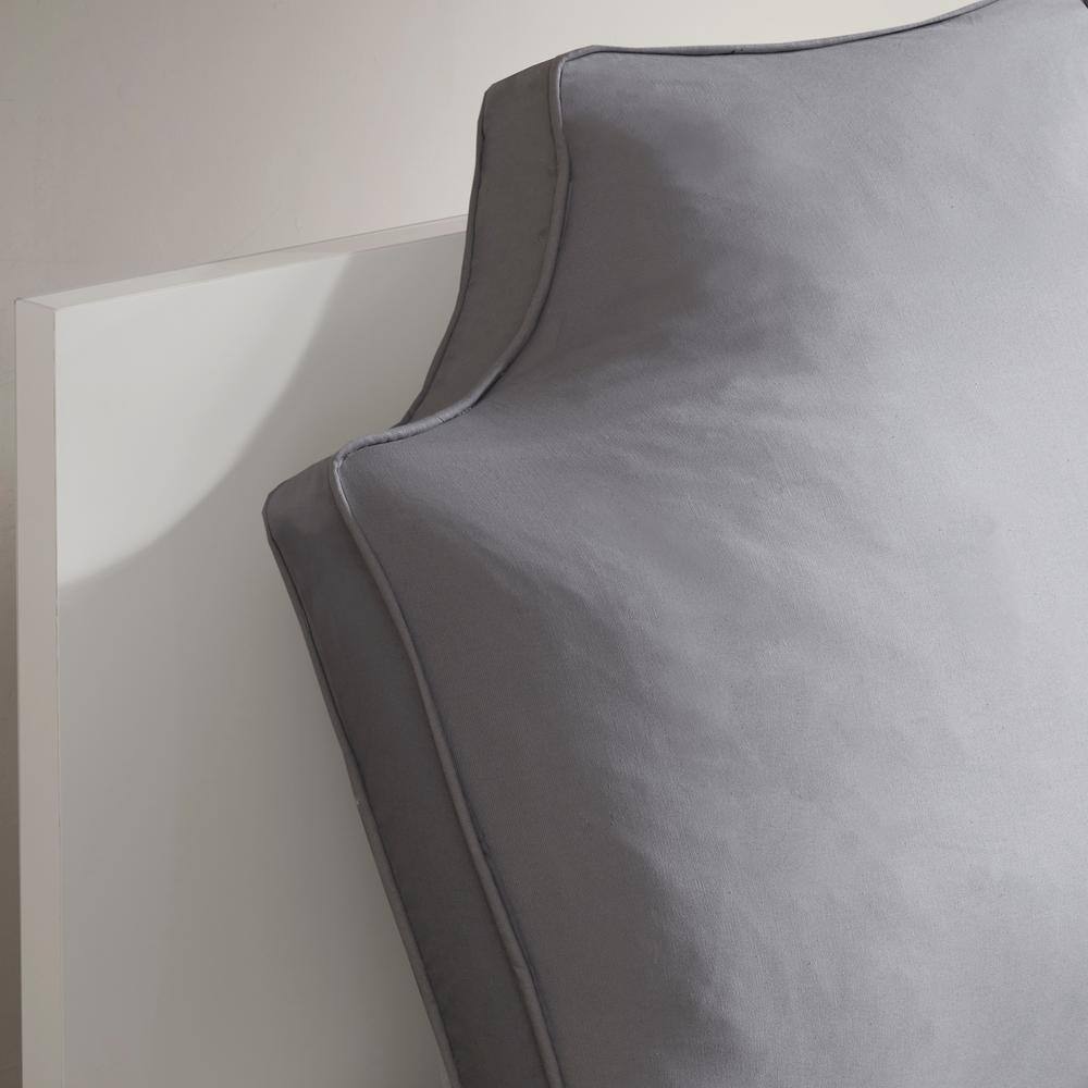 Gray Oversized Headboard Cotton Canvas Lumbar Pillow