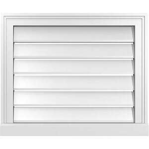 24" x 20" Vertical Surface Mount PVC Gable Vent: Functional with Brickmould Sill Frame