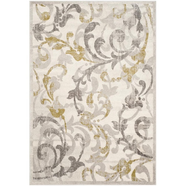 SAFAVIEH Amherst Ivory/Light Gray 6 ft. x 9 ft. Border Area Rug