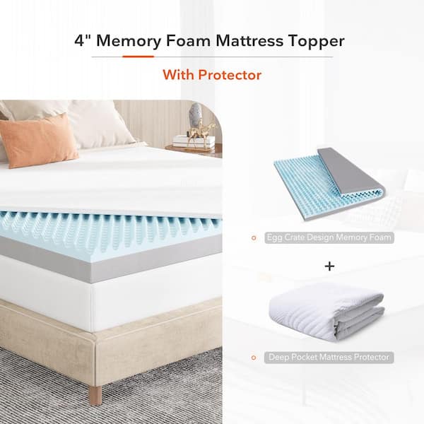 Sweetnight Waterproof Mattress Protector with 4 Bed Sheet Holder Straps  Noiseless Sleep Mattress Cover, King 