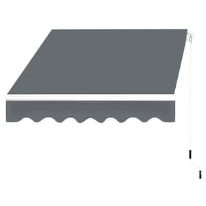 8 ft. W x 7 ft. L Manual Patio Retractable Awnings in Grey
