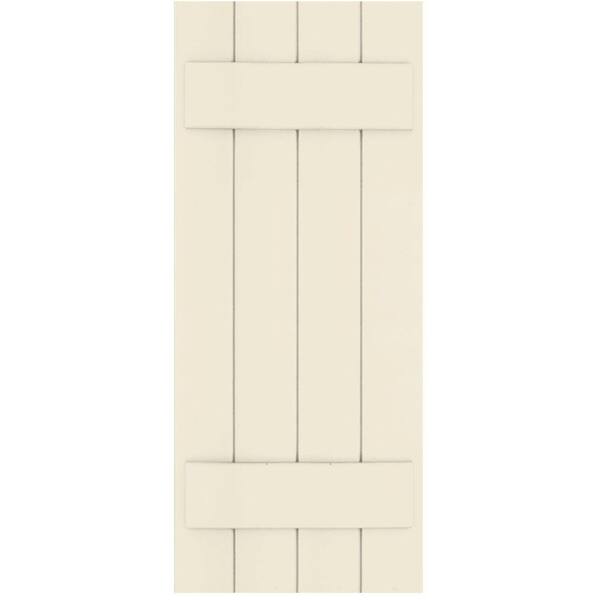 Winworks Wood Composite 15 in. x 37 in. Board & Batten Shutters Pair #651 Primed/Paintable