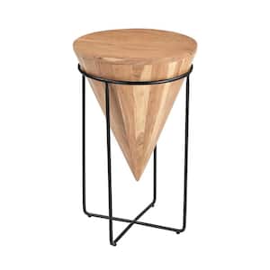 16 in. Luca Natural Abstract Wood Top End Table