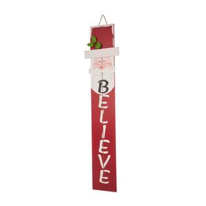 42.00 in. H Wooden Christmas Santa Porch Sign - Believe