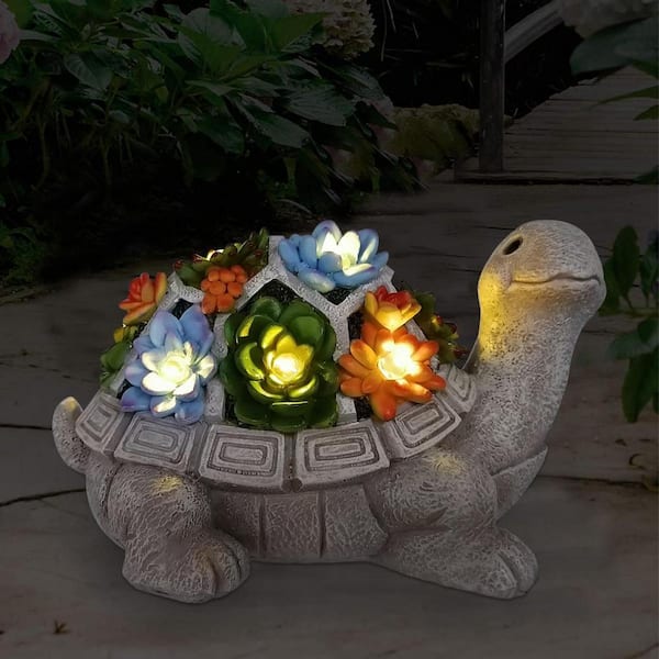 Goodeco Solar Garden Outdoor Statues Turtle-Lawn Decor Patio, Yard ...