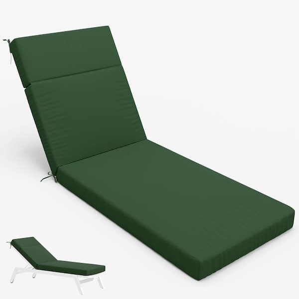 Kimunuk 71 in. x 21 in. x 4 in. Outdoor Water-Resistant Replacement Chaise Lounge Seat Cushion Green