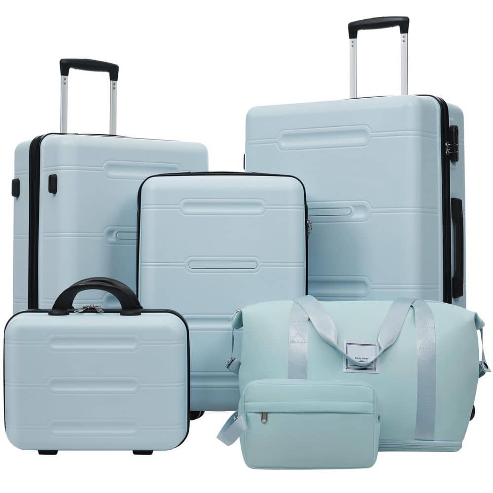 Merax 6-Piece Light Blue ABS Hardshell Spinner 20/24/28 Luggage
