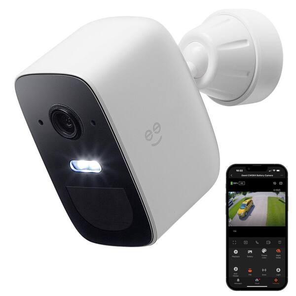 Geeni Freebird 2 Wireless Outdoor Smart Battery Operated Security Camera 2.4GHz Wi-Fi, Color Night Vision, 2 Way Talk, White