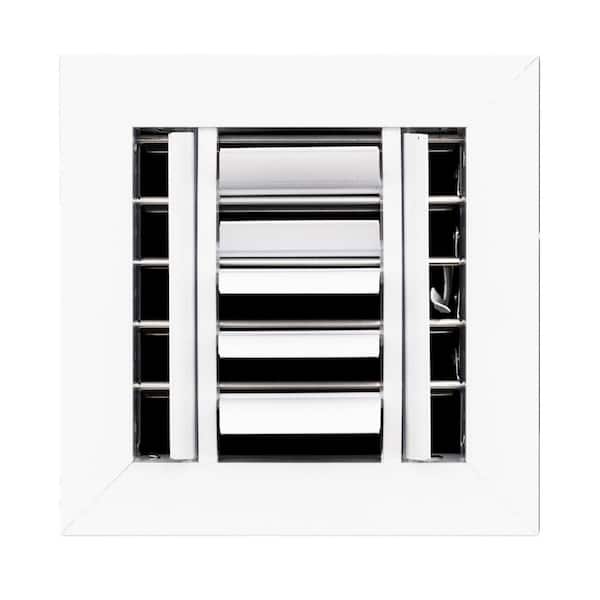 6 in. x 6 in. 4-way Aluminum Ceiling Diffuser in White