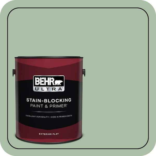 BEHR ULTRA 1 gal. #S400-4 Azalea Leaf Flat Exterior Paint & Primer