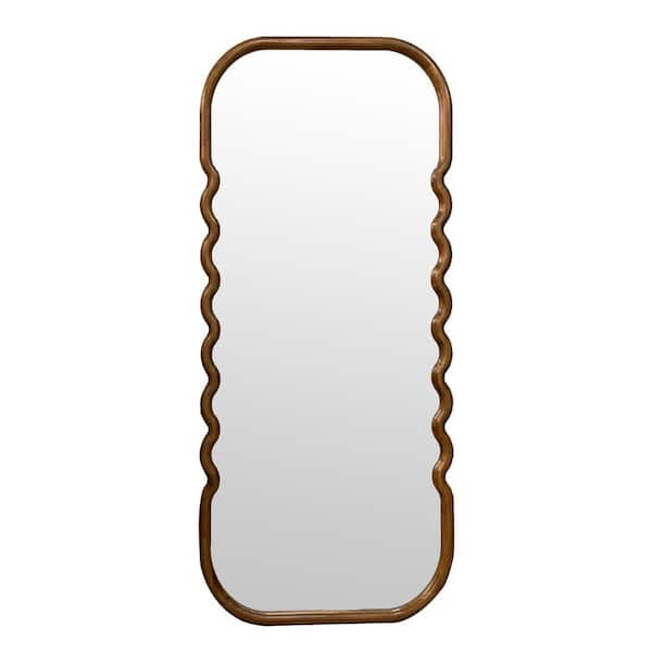 Anky Brown 31.4 in. W x 74 in. H Decorative Wall Mirror Wood Framed Mirror