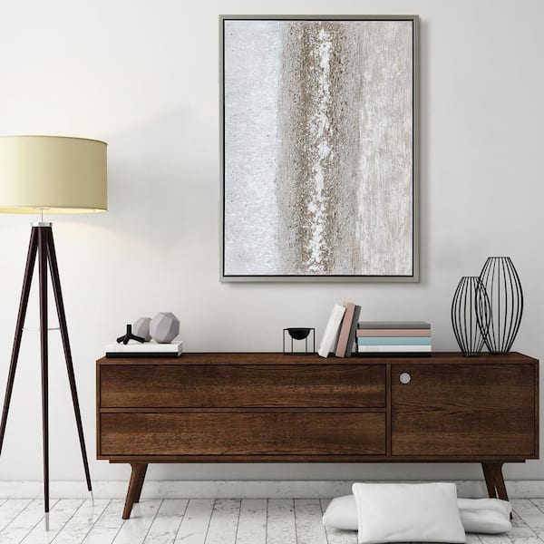 Sandpath Textured Metallic Hand Painted by Martin Edwards Framed Abstract Canvas Wall Art