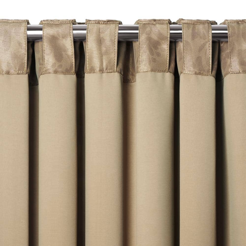 Taupe Damask Blackout Polyester Drape Panel 52" x 108"