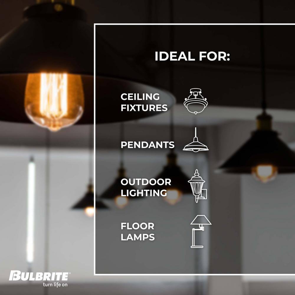 Antique Amber Dimmable LED ST18 Light Bulbs, 2-Pack