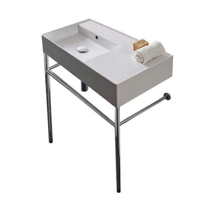 No Faucet Hole Console Sinks Bathroom The Home Depot - Bathroom Sink No Stand