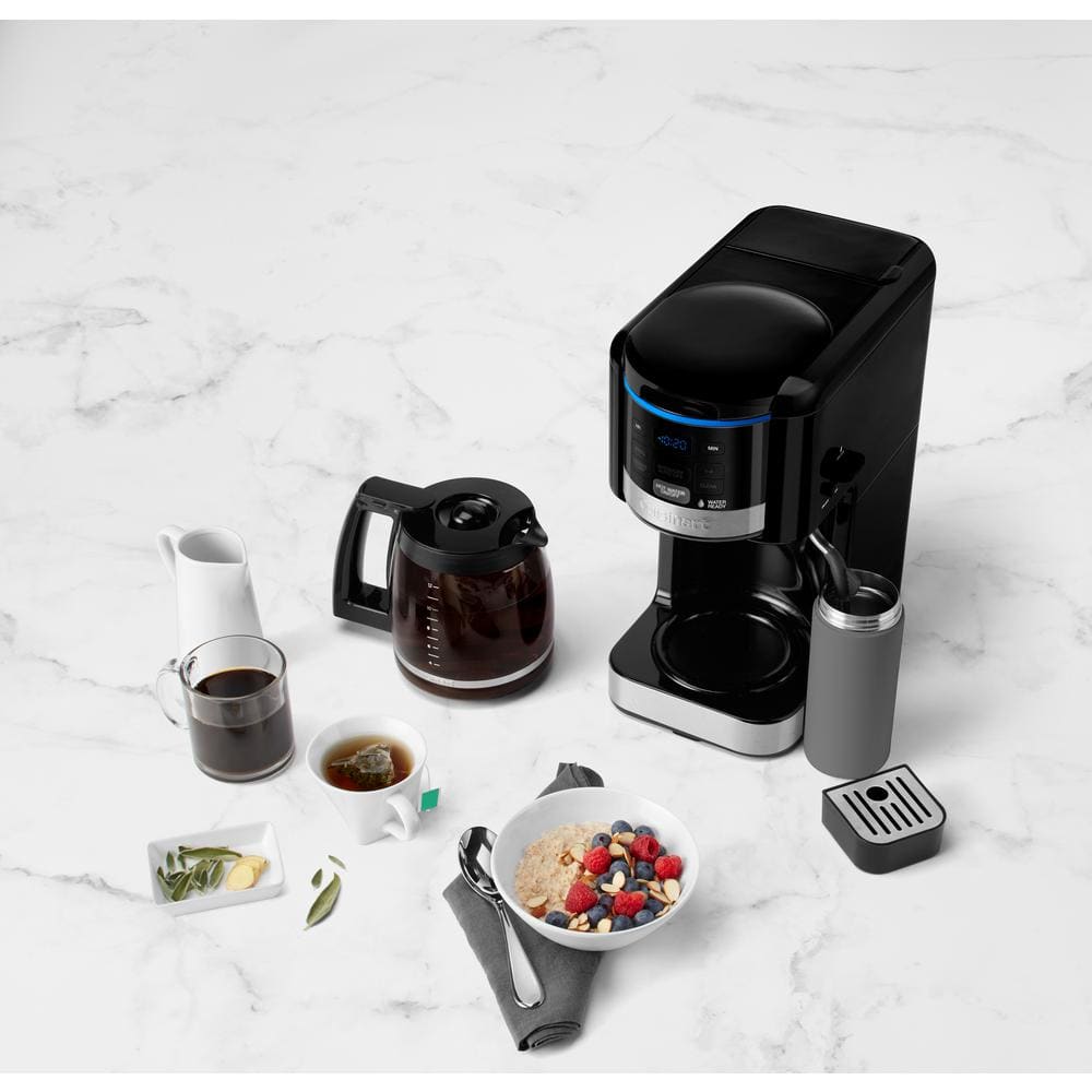 Black Programmable Drip Coffee Machine with Grinder and Water Filter