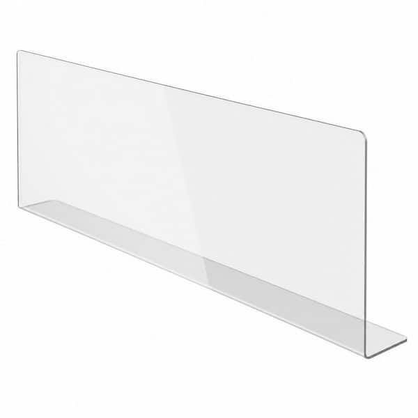 15.8 x 4.7 in. Acrylic Sink Splash Guard, Transparent Fixed Water Splash Barrier for Kitchen Island and Bathroom Sink