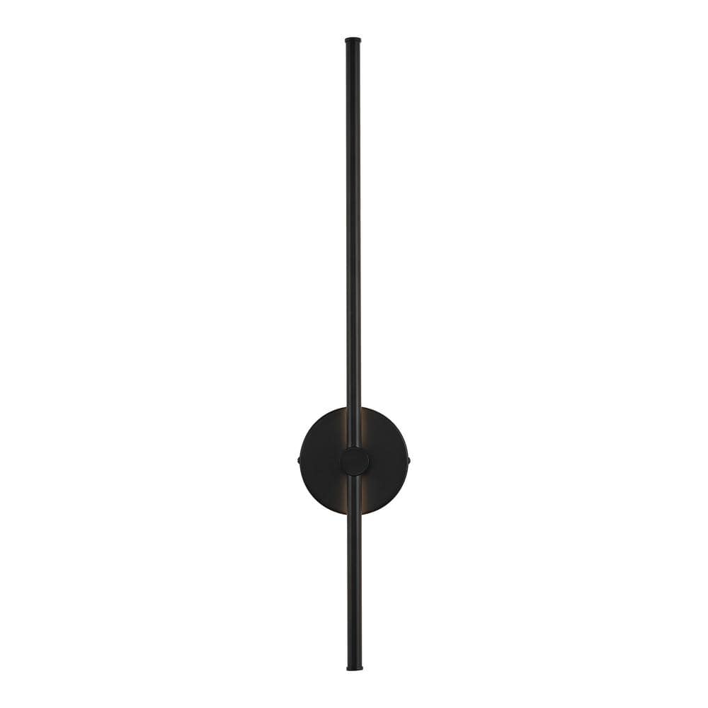 Anton 27.25" Black Iron Minimalist Dimmable Plug-In Sconce
