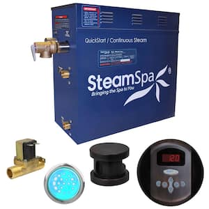 Indulgence 6kW QuickStart Steam Bath Generator Package with Built-In Auto Drain in Oil Rubbed Bronze
