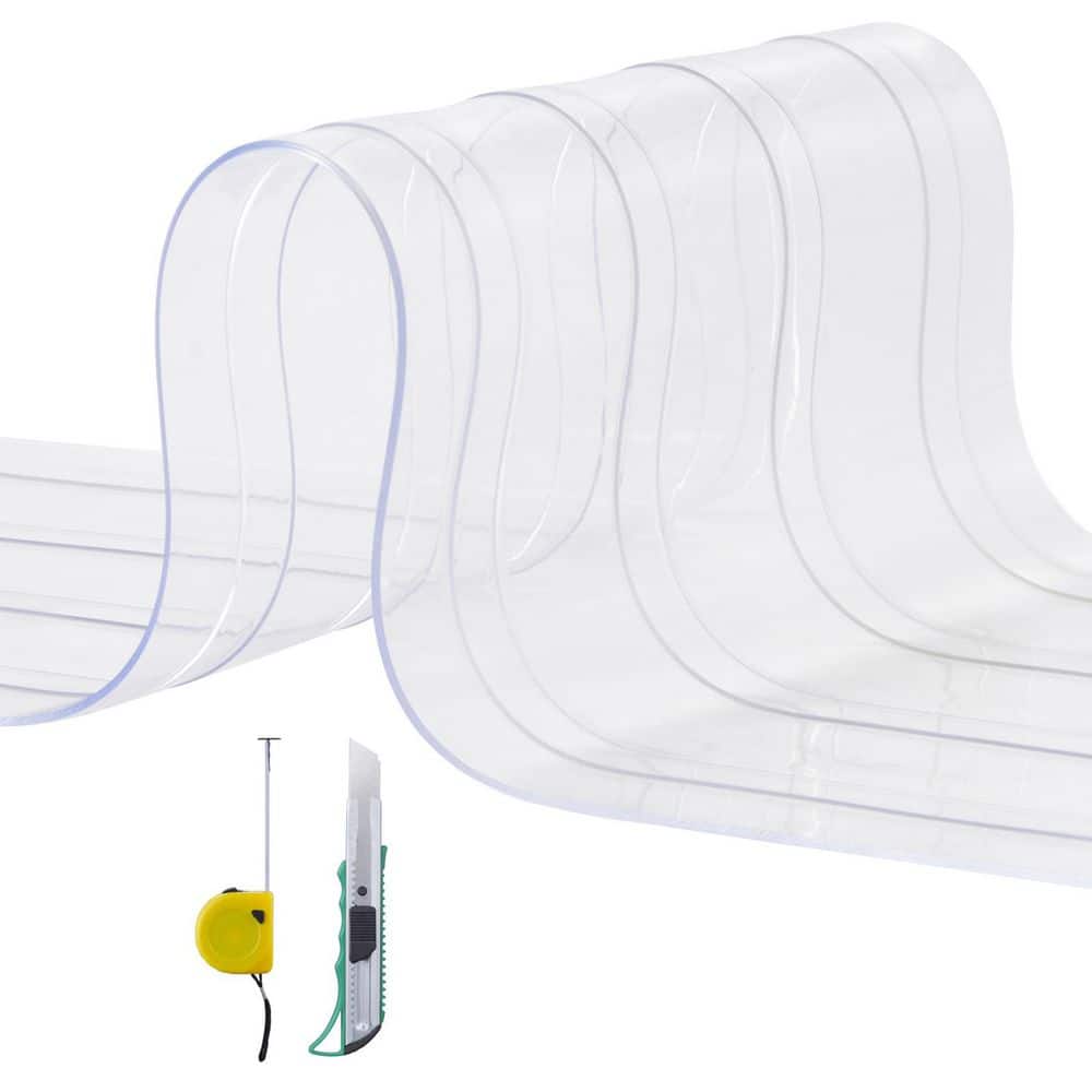 Clear Ribbed PVC Strip Curtain, 164 ft. x 8 in. x 0.08 in., Bulk Roll for Warehouses, Factories, Malls 2025 update price history on PriceWatchPro